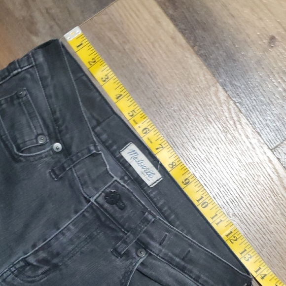 Madewell Black Straight Leg Jeans with Frayed Hem - Picture 5 of 8